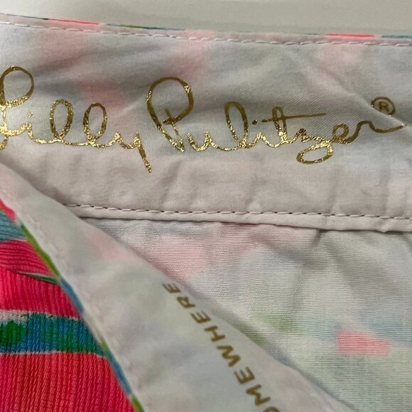 Lilly Pulitzer The Buttercup 5" Tiki Pink Royal Lime Shorts, 10 - Picture 4 of 11